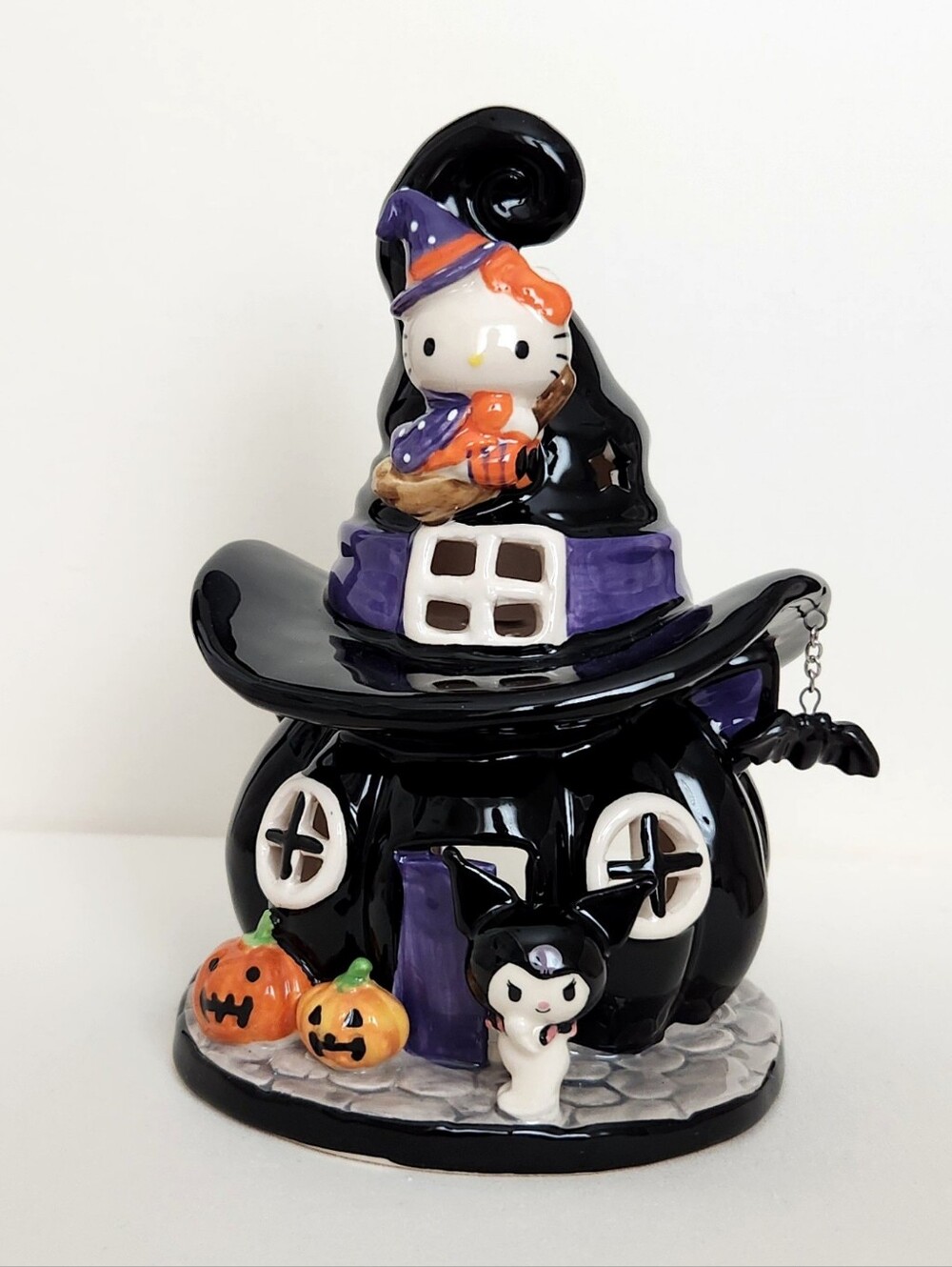 Blue Sky Clayworks Hello Kitty & Kuromi Halloween Witch Hat Pumpkin House